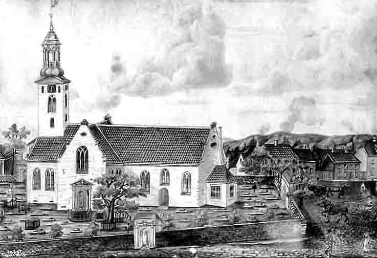 Kristiansand gamle domkirken tegning
