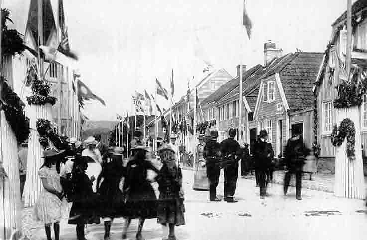 Kristiansand kvadraturen Kirkegaten kong Oscar IIs besøk i 1891