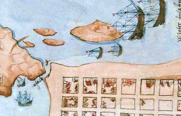 Kristiansand kvadraturen historiske gravane kart 1662