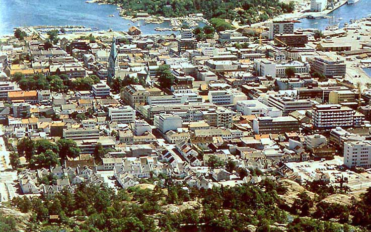 Kristiansand kvadraturen historiske bilder hus og gater oversiktsbilde