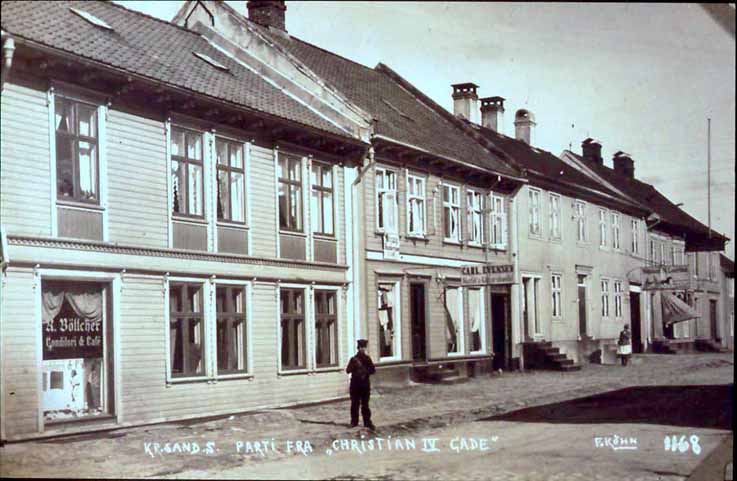 Kristiansand kvadraturen historiske bilder hus og gater Christian IV gate