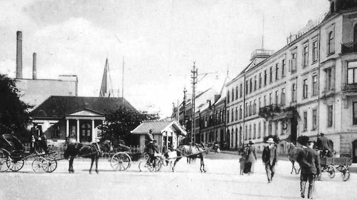 Kristiansand kvadraturen historiske bilder hus og gater Børsparken