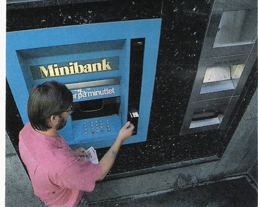 En minibank fra 1980-tallet