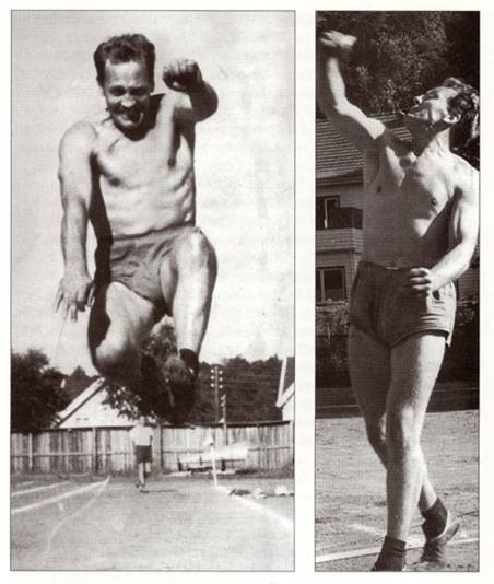 (Side 91) Sverre Falch vinner lengde på 5,59 meter og kule med 10,51 meter.