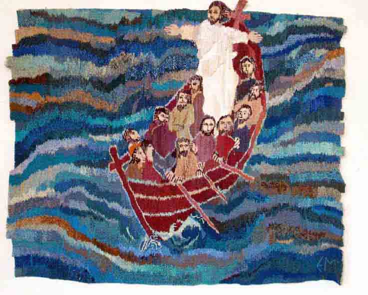 Bildeteppe - Jesus stilner stormen