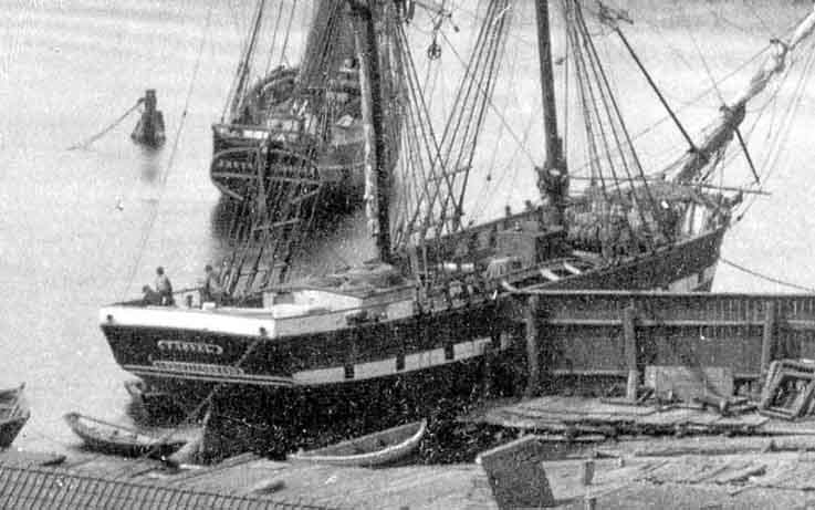 Kristiansand havn historisk bilde seilskip