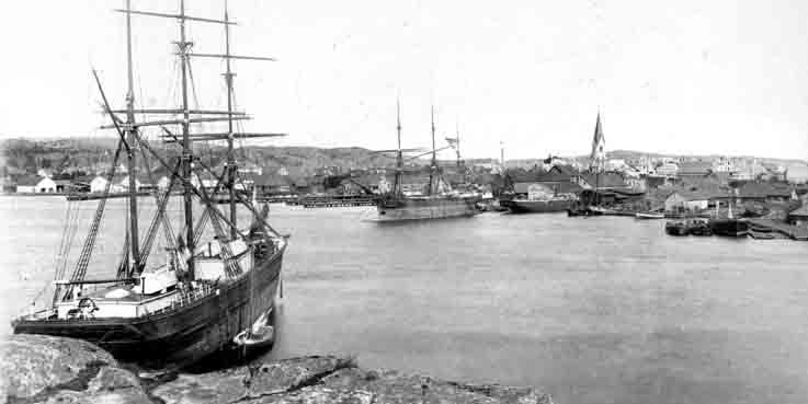 Kristiansand havn historisk bilde