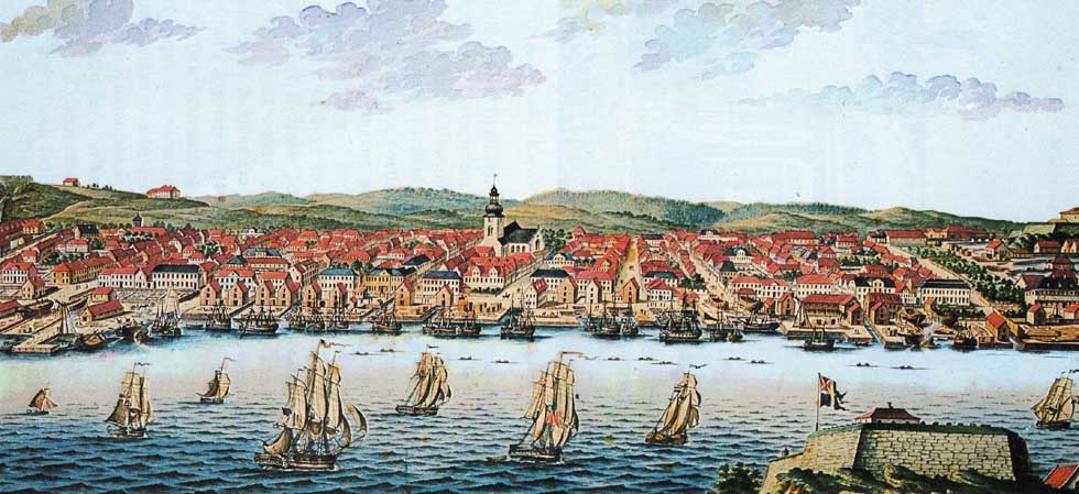 Vesterhavnen i Kristiansand i 1824