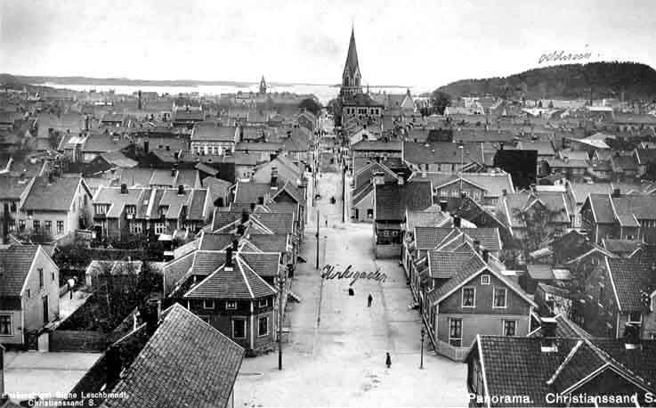 Kristiansand kvadraturen kirkegaten og nybyen