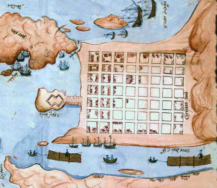 Kristiansand kvadraturen kart fra 1662