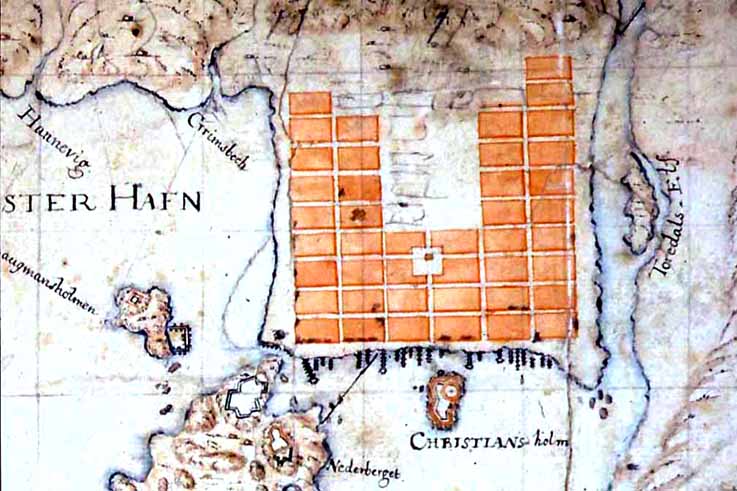 Kristiansand kvadraturen historiske kart plan
