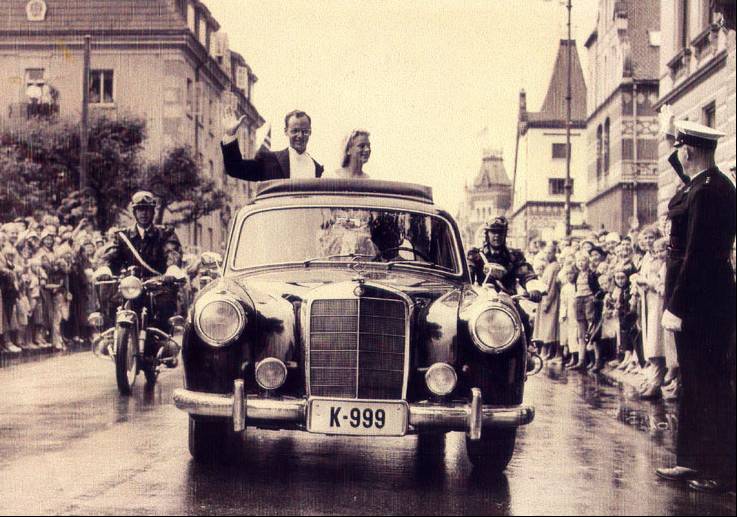 Rockefeller med sin tilkomne under bryllupet i 1959.
