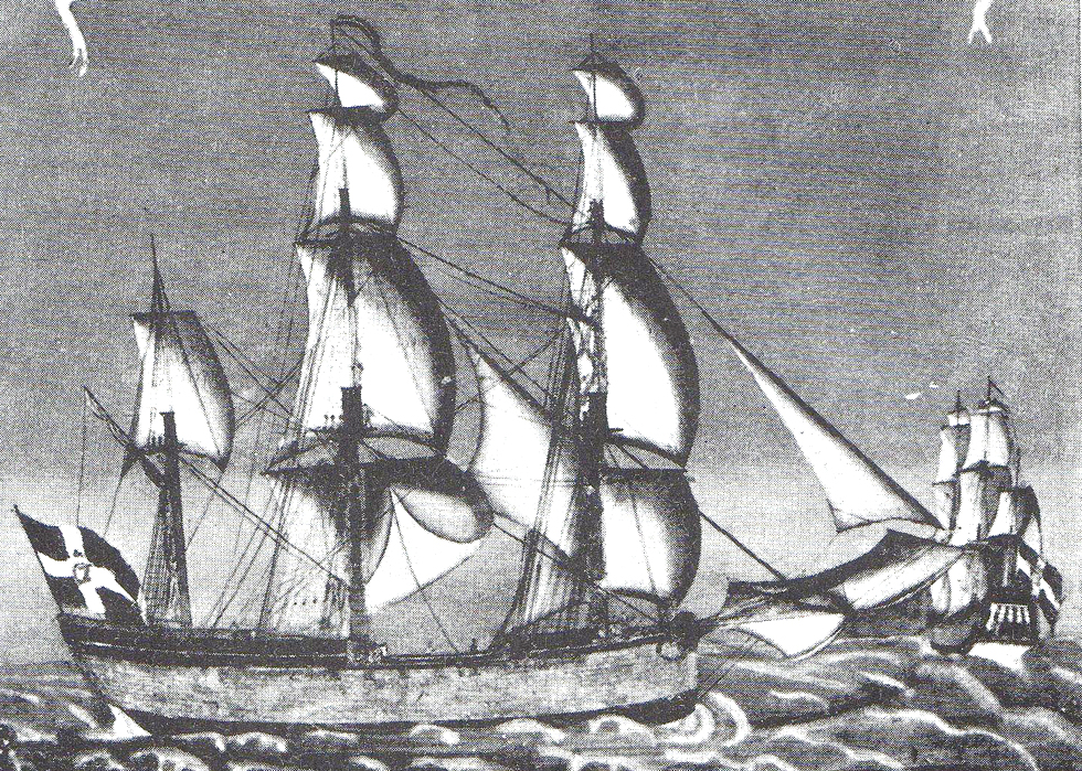  Defensjonsskipet Margrethe av Christianssand 1793 stort seilskip